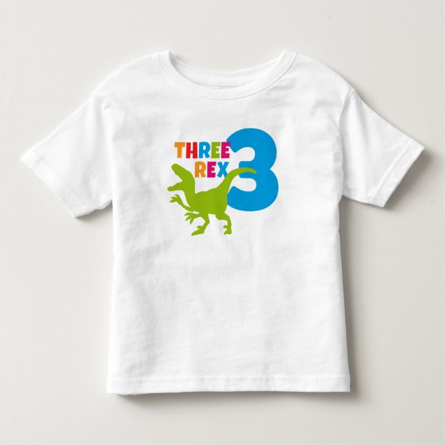 Three Rex Toddler 3rd Birthday White Toddler T-shirt (Front)