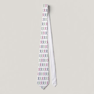 Three Ribbons Breast Cancer Awareness Tie