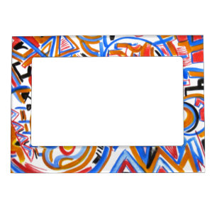 Three Ring Circus - Abstract Art Magnetic Photo Frame