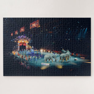 Three Ring Circus Elephants  Arena Jigsaw Puzzle