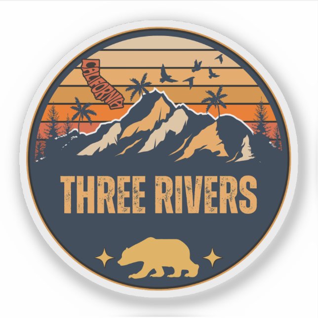 Three Rivers, California Sticker (Front)