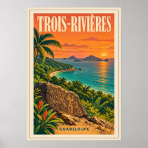 Three Rivers Guadeloupe Vintage Poster | Poster