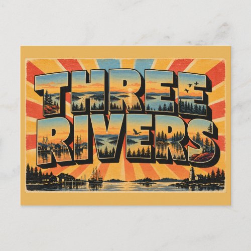 Three Rivers PEI Harbour Heritage Rivers Art Postcard