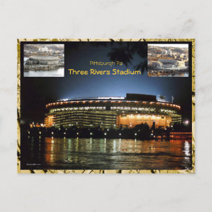 Three Rivers Stadium Postcard with Implosion