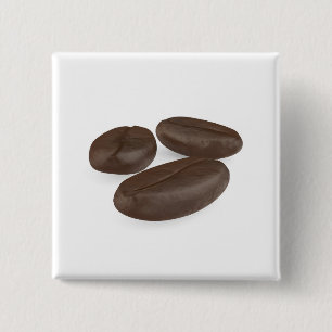 Three roasted coffee beans button