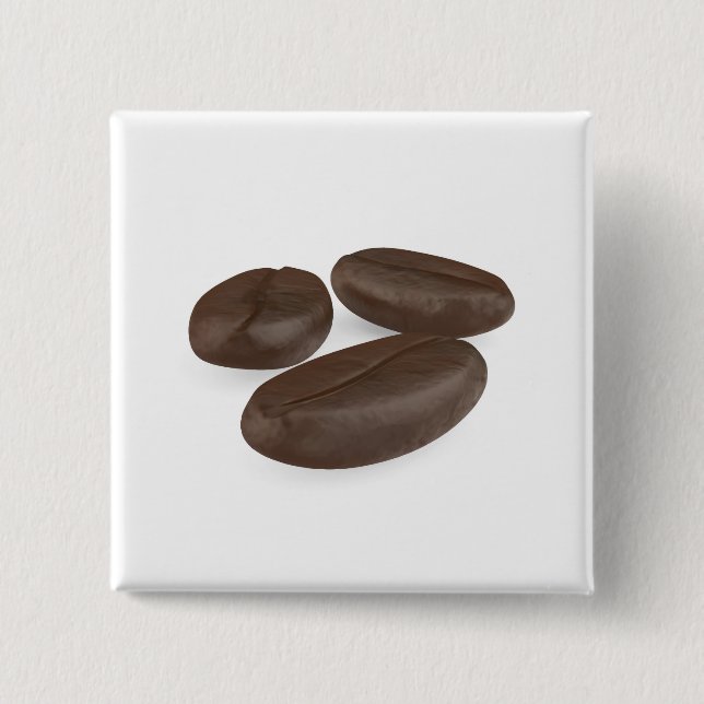 Three roasted coffee beans button (Front)