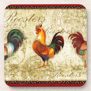 Three Roosters Beverage Coaster