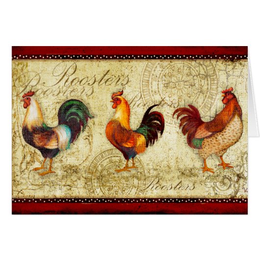 Three Roosters Cards (Front Horizontal)