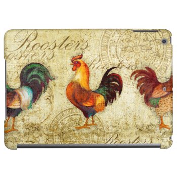 Three Roosters Ipad Air Case by AuraEditions at Zazzle