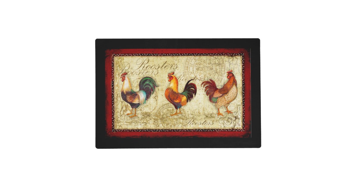 Three Roosters Placemat Zazzle