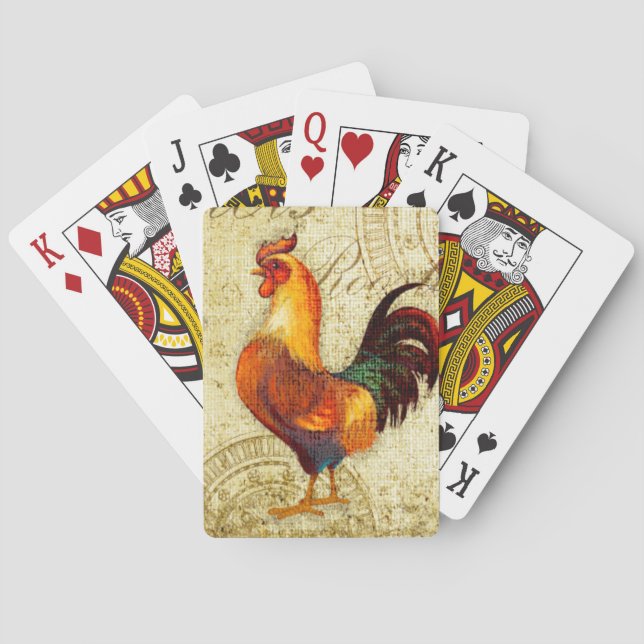 Three Roosters Poker Cards (Back)