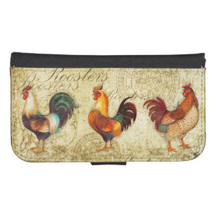 Three Roosters Samsung S4 Wallet Case