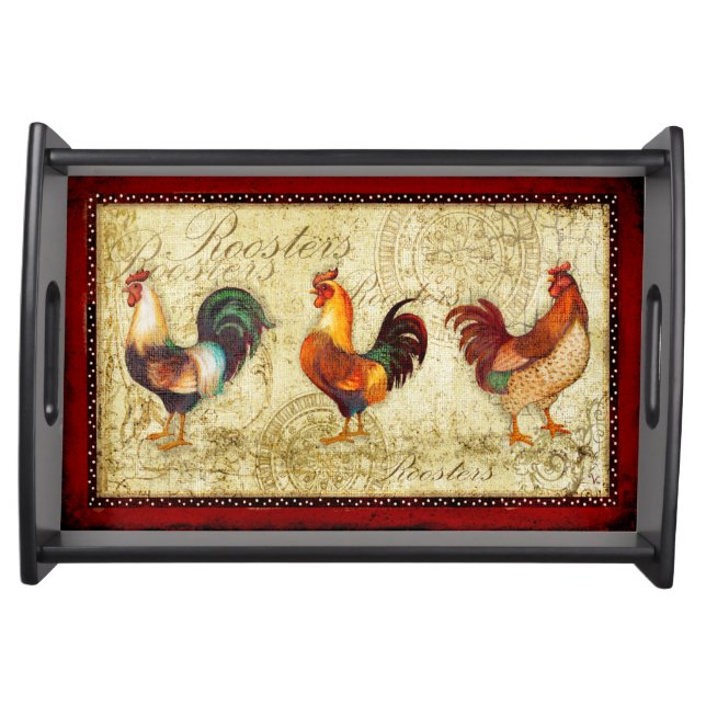 Three Roosters Serving Tray (Front)