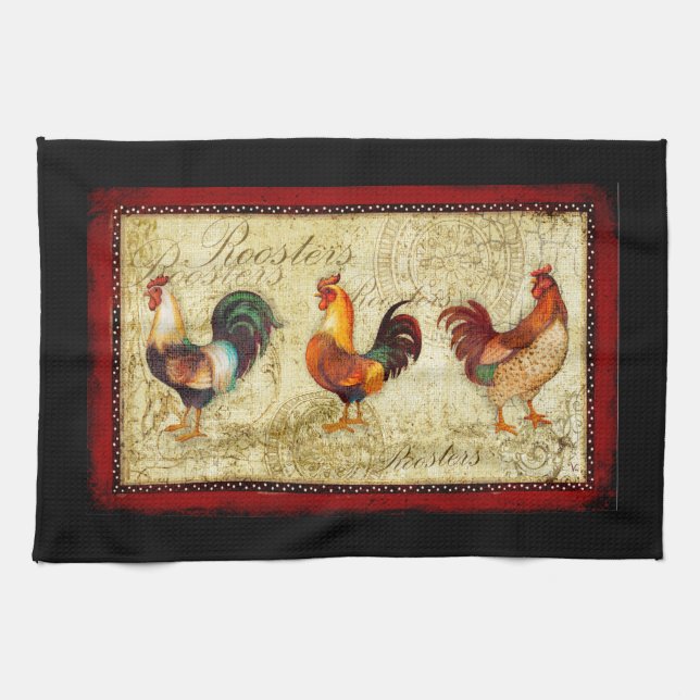 Three Roosters Towel (Horizontal)