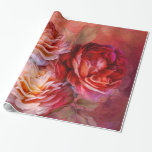 Three Roses Red Art Gift Wrap