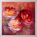 Three Roses - Red - Fine Art Poster