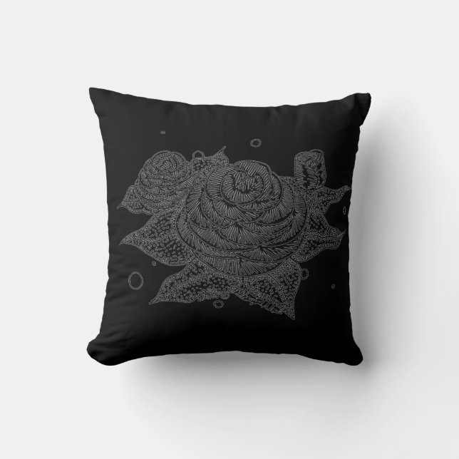 Three Roses Throw Pillow (Front)
