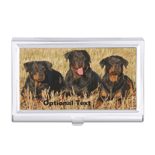 Three Rottweiler Dogs _ Pack of Rotties Business Card Case