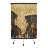 Three Rottweiler Dogs - Pack of Rotties Tripod Lamp (Back)