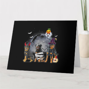 Three Rottweilers Satan Witch Mummy Halloween Cost Card
