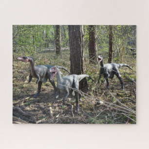 Three Running Dinosaurs Puzzle