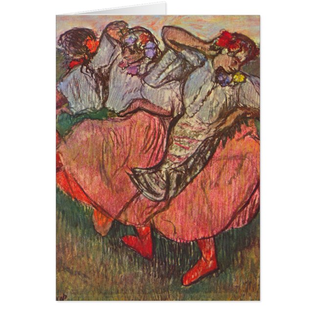 Three Russian Dancers by Edgar Degas Cards (Front)
