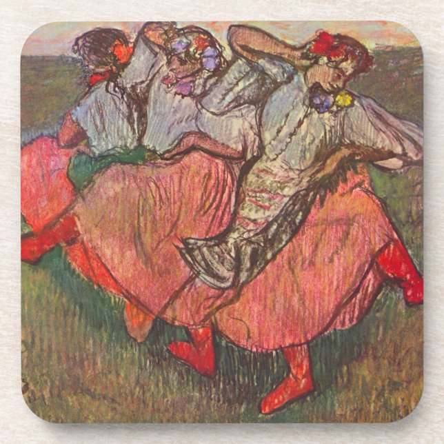 Three Russian Dancers by Edgar Degas Coaster (Front)