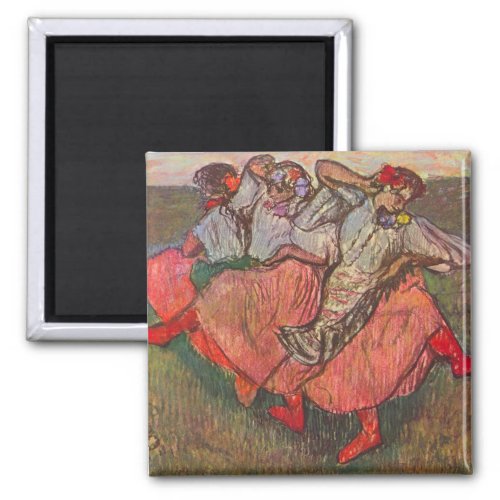 Three Russian Dancers by Edgar Degas Magnet