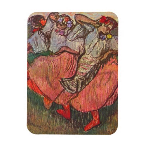 Three Russian Dancers by Edgar Degas Magnet