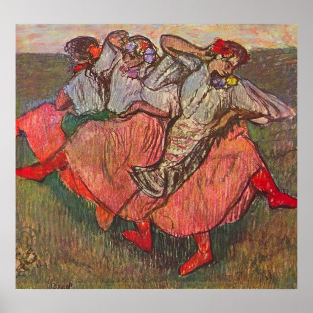 Three Russian Dancers by Edgar Degas Poster (Front)