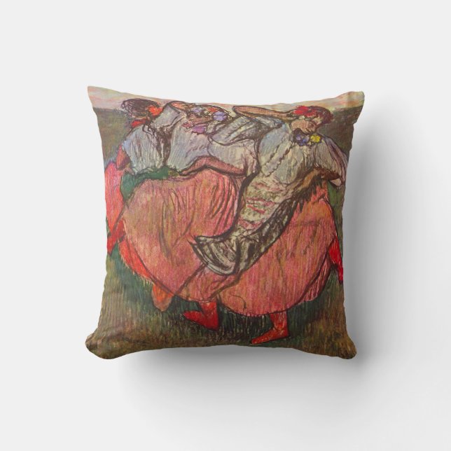 Three Russian Dancers by Edgar Degas Throw Pillow (Front)