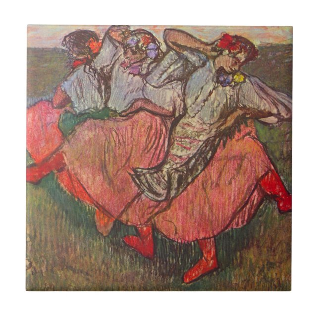 Three Russian Dancers by Edgar Degas Tile (Front)