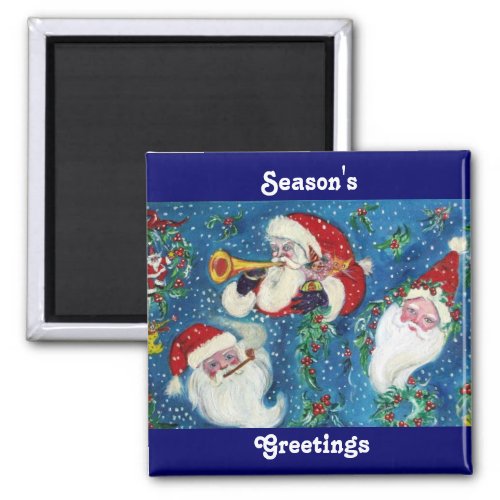 THREE SANTA MAGNET