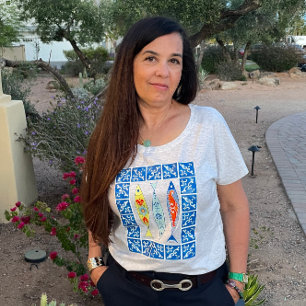 Three Sardines + Blue Tile Tri-Blend Shirt