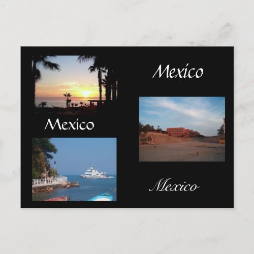 Three scenes from Mexico Postcard