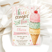 Three Scoops Of Fun 3rd Birthday Party