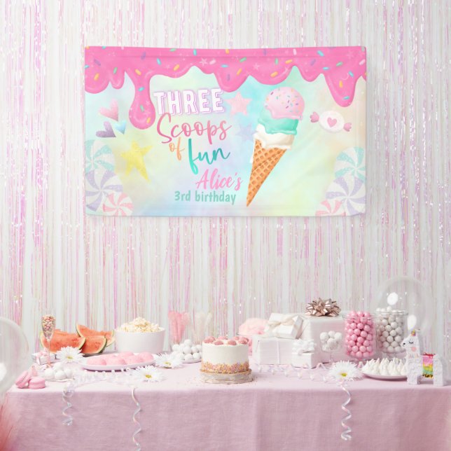 Three Scoops of Fun Banner (Party)
