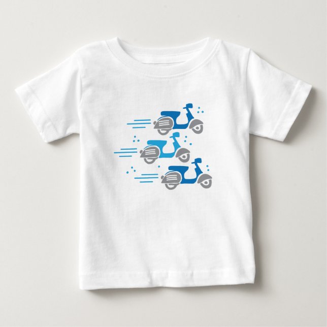 three scooters moped race baby T-Shirt (Front)