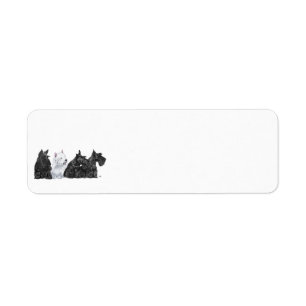 Three Scotties & a Westie Label