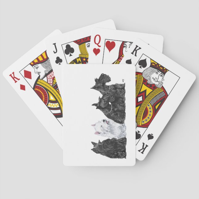 Three Scotties & a Westie Poker Cards (Back)