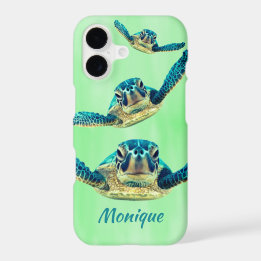 Three Sea Turtles Swimming iPhone 17 Case