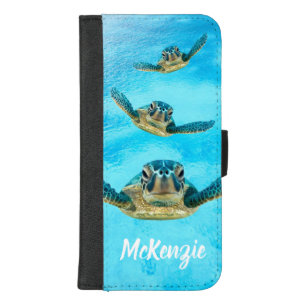 Three Sea Turtles Swimming iPhone 8/7 Plus Wallet Case