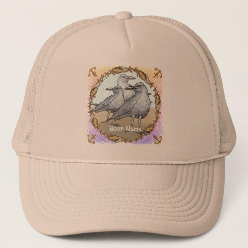Three Seagulls custom name hat