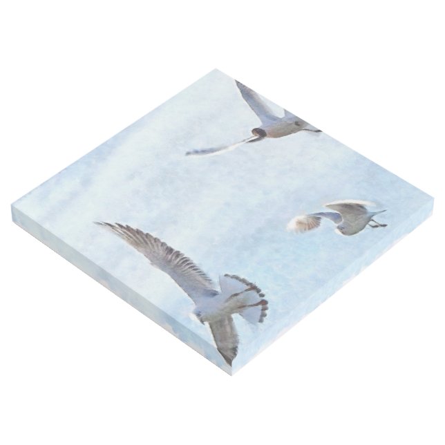 Three Seagulls Watercolor Gallery Wrap (3/4)