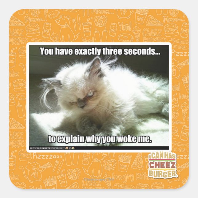 Three seconds square sticker (Front)