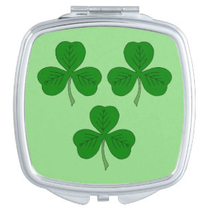 Three Shamrocks Compact Mirror