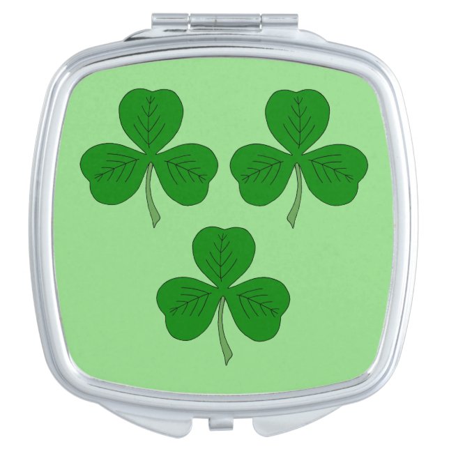 Three Shamrocks Compact Mirror (Front)