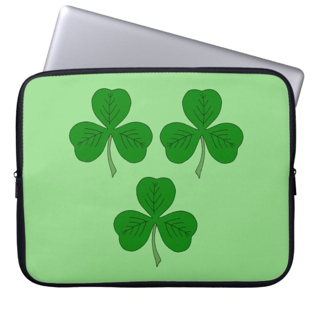 Three Shamrocks Laptop Sleeve (Front)