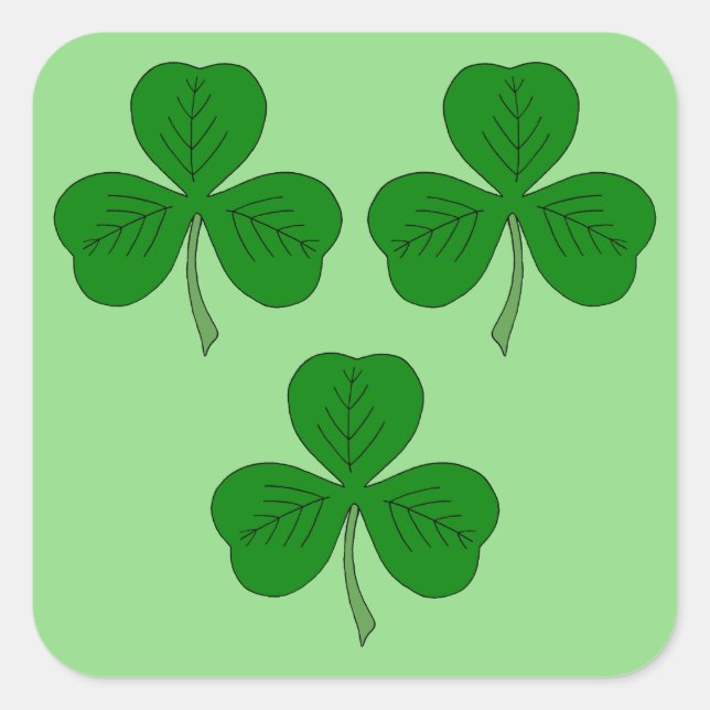 Three Shamrocks Square Sticker (Front)