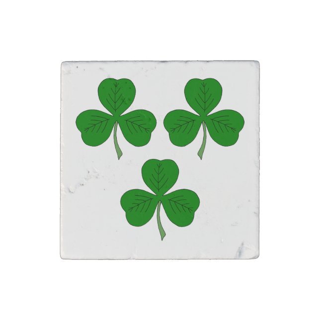 Three Shamrocks Stone Magnet (Front)